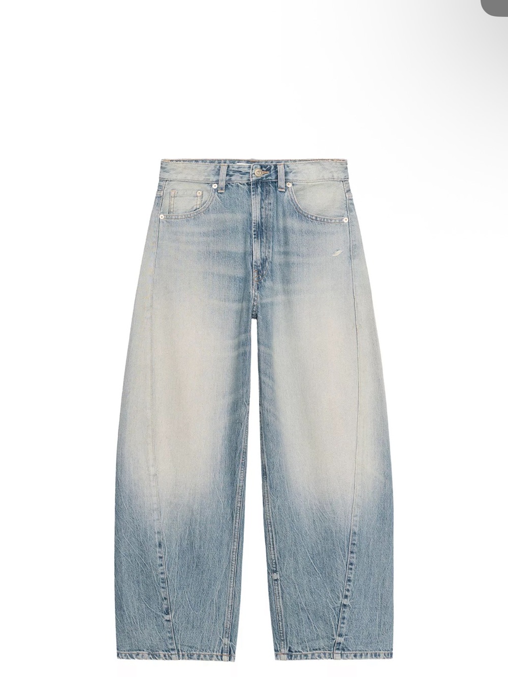 Zara Light Wash Wide-Leg Denim Jeans